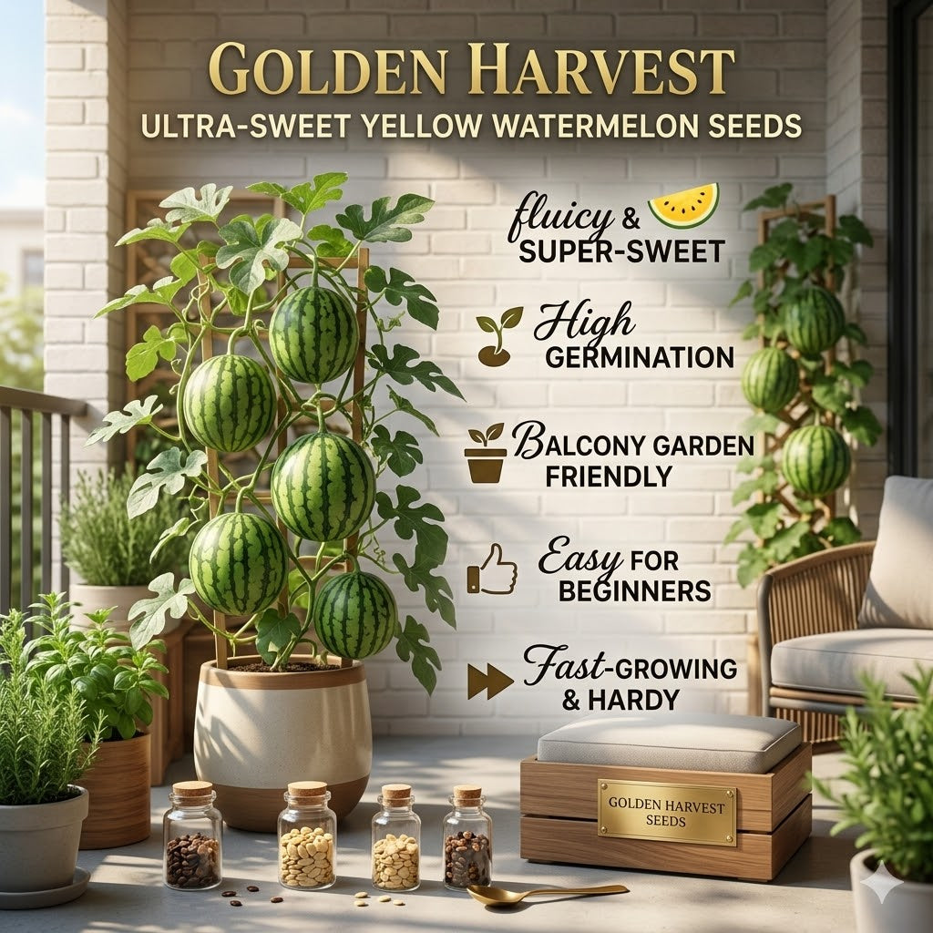 Super Sweet Yellow Flesh Watermelon Seeds | Grow Your Own Juicy Summer Sweetness-WR