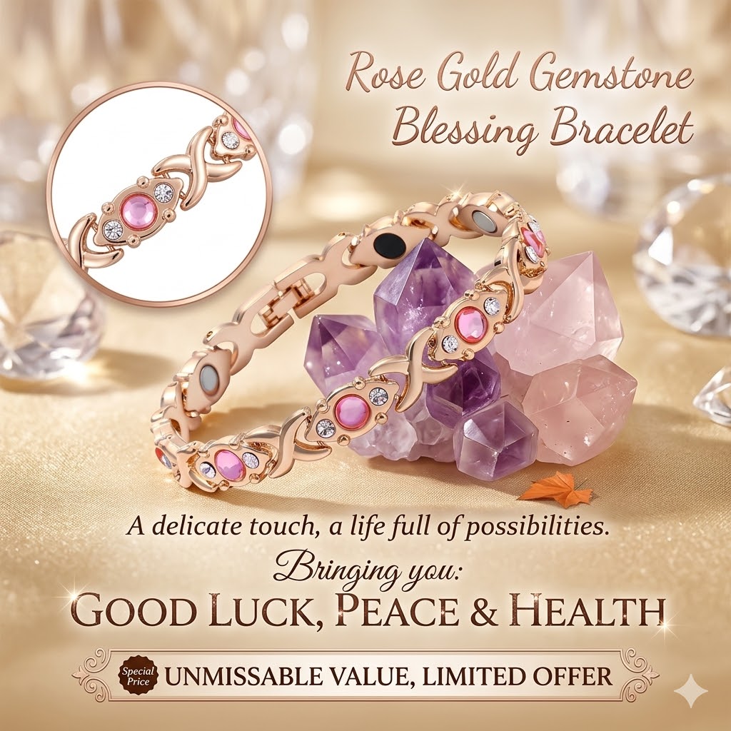 Rose Gold Gemstone Blessing Bracelet | Wear Luck, Peace & Wellness Every Day-ZP