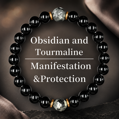 Obsidian lucky bracelet - suitable for both men and women. Ideal gift for Father's Day, Mother's Day or birthday-WR