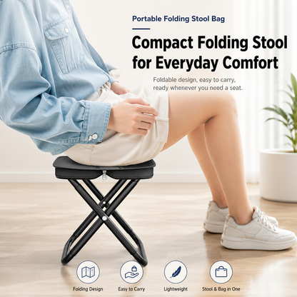 Portable Folding Stool Bag – Carry It Like a Bag, Use It Like a Seat Anywhere You Go-WR