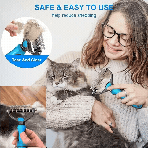 Gentle Pet Grooming Brush for Dogs & Cats Remove Loose Fur, Smooth the Coat, and Make Grooming Easier at Home-WR