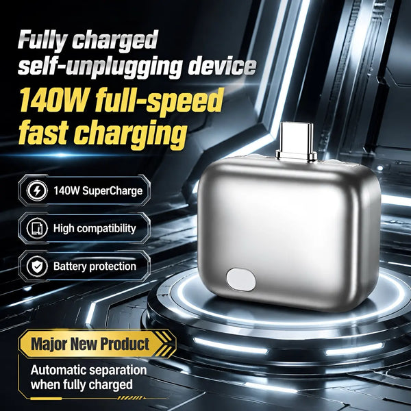 140W Type-C Auto Eject Charger | Smart Full-Charge Auto Disconnect Battery Protector, Anti Overcharge Safe Overnight Charging for Phones Laptops Tablets-ZP