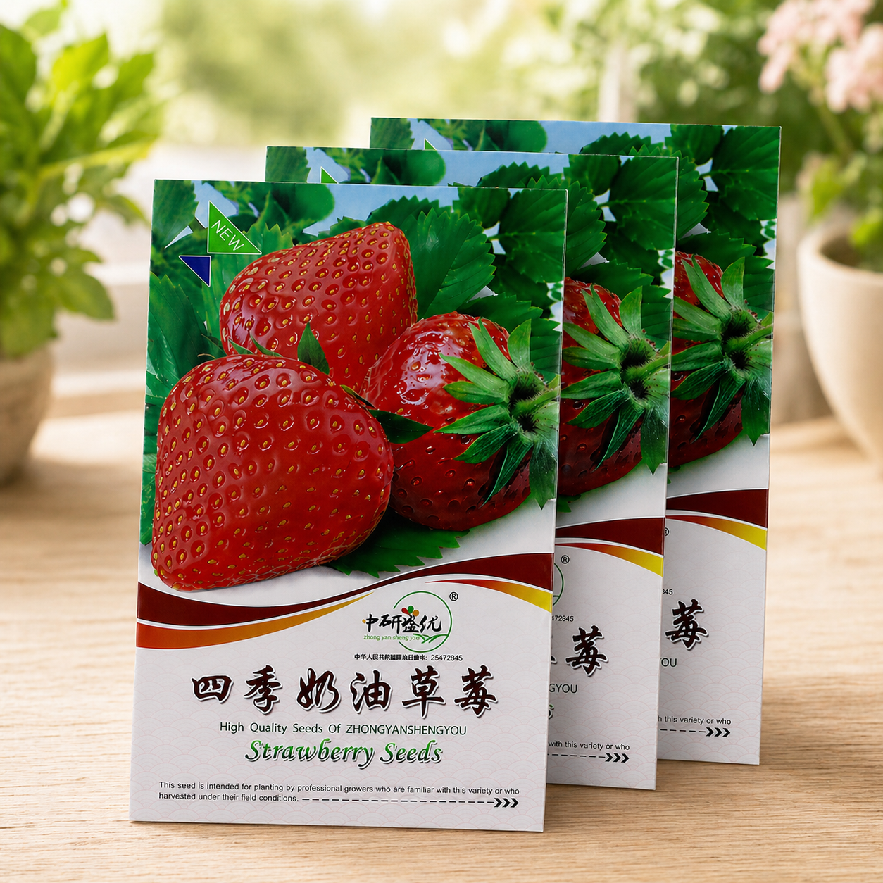 Four Seasons Easy-Grow Creamy Red Strawberry Seed - Home Container Plant-ZP