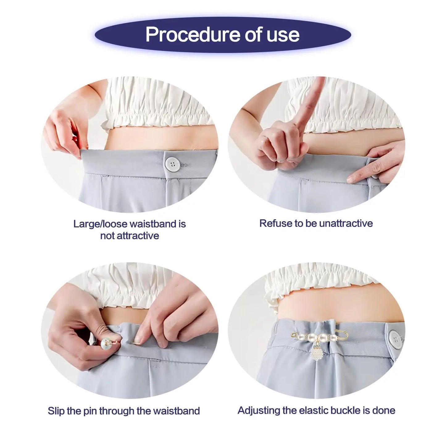 Tired of Loose Pants? Instant Waist Tightener Brooch Pins - No Sew, No Tailor, Perfect Fit in Seconds-ZP