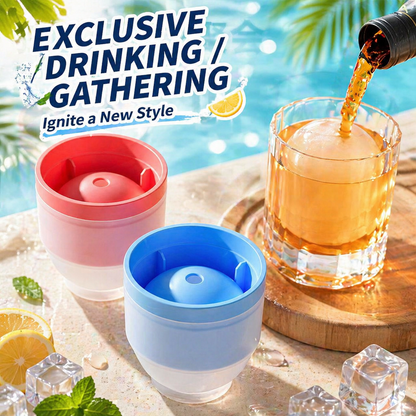 Large Silicone Ice Ball Mold Set – Slow-Melting Ice Spheres for Whiskey, Cocktails & Iced Drinks-ZP