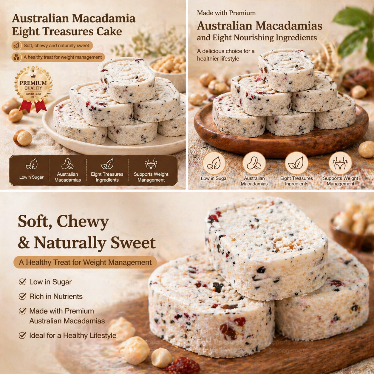 Australian-style soft and chewy nut pastry, made with eight kinds of nuts to create the eight-treasure pastry-ZP