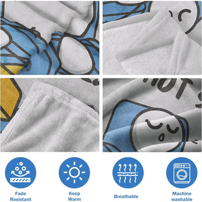Father’s Day Funny Dad Blanket – “Dad Is Not Sleeping, Just Resting His Eyes” Ultra Soft Flannel Throw, Best Gift for Dad & Husband-ZP