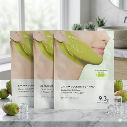 Cactus Lifting Wrap Mask –Cactus Cooling Reduce Puffiness & Pore Tightening for Visible Pore Care Skin Repair-WR