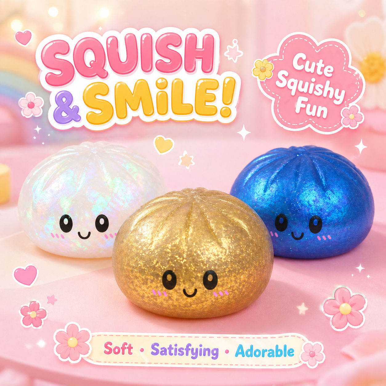 A bun-shaped squeeze-and-relax toy for stress relief，Slow Rebound Bao Squishy Toy，Ultra-Soft Bao Bun Squishy Toy-ZP