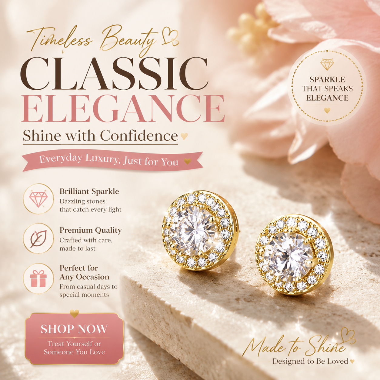 Fashionable and elegant micro-pave full Gemstone round square women's stud earrings, exquisite ear jewelry-ZP