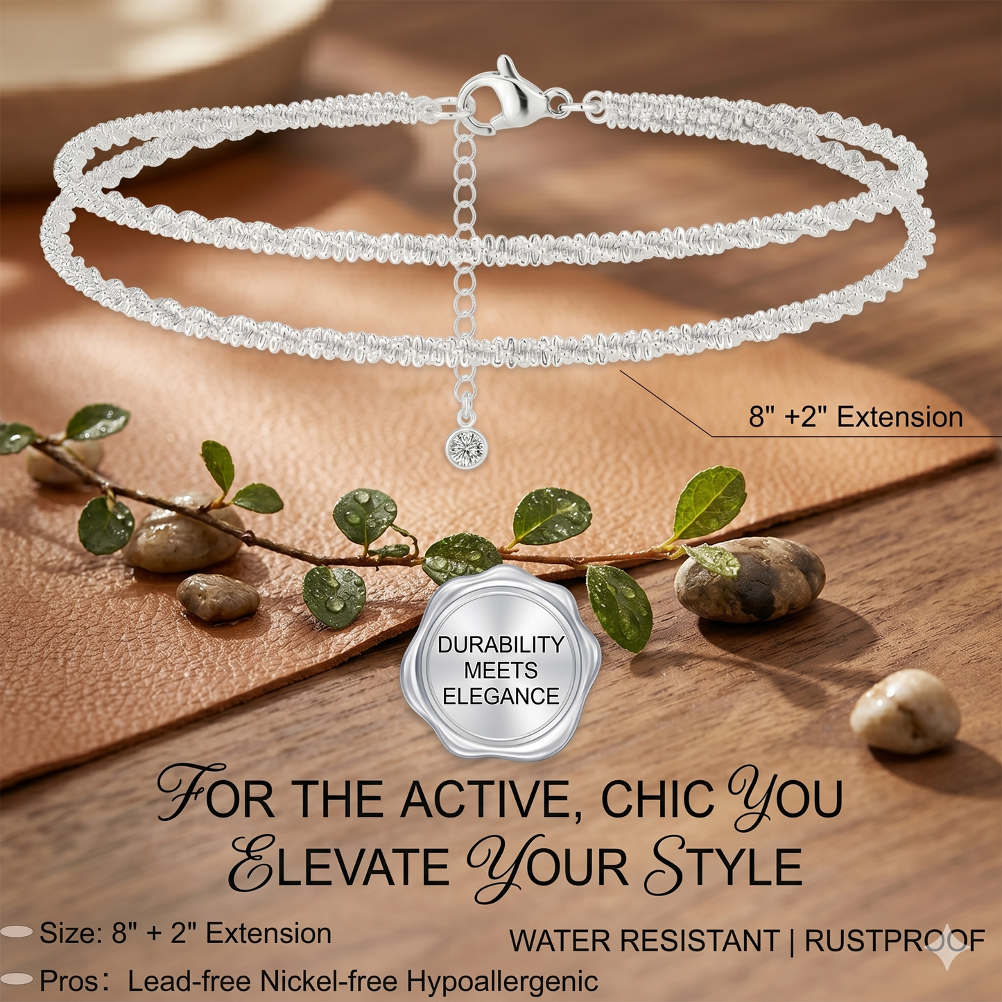 2-in-1 Luxe Glow: Waterproof 14K Gold Layered Anklet & Necklace Set-ZP