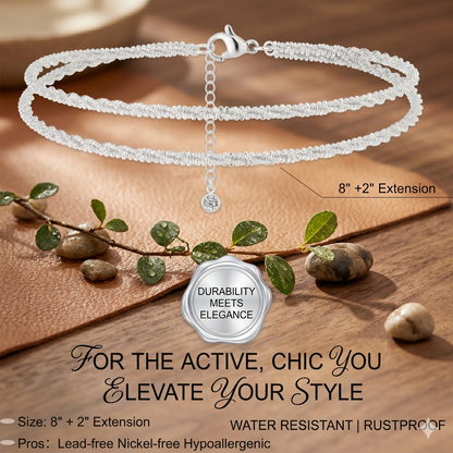 2-in-1 Luxe Glow: Waterproof 14K Gold Layered Anklet & Necklace Set-ZP
