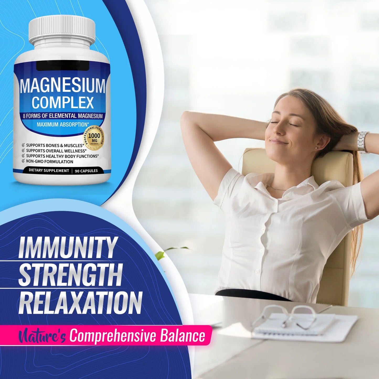 Magnesium Complex 8 Essential Magnesium Supplement 1000mg-ZP