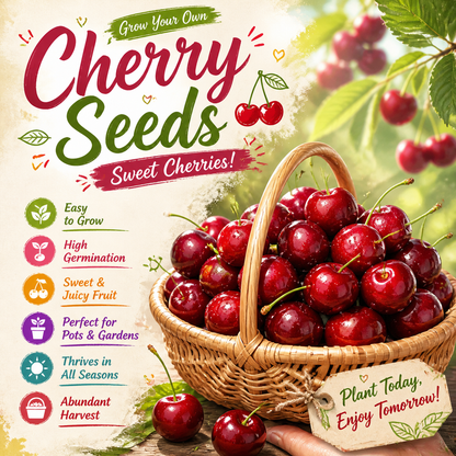 Grow Your Own Sweet & Juicy Cherries，Premium Quality Cherry Seeds for Home Gardens-ZP