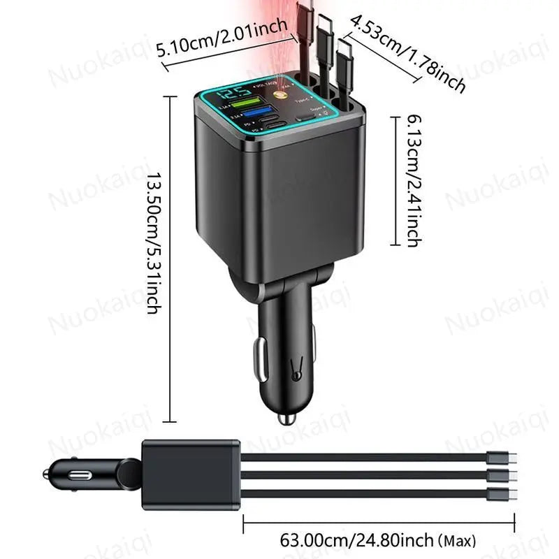 [Father's Day Gift] All-in-one power bank suitable for mobile phones, tablets and laptops, car charger, multi-function power hub-WR