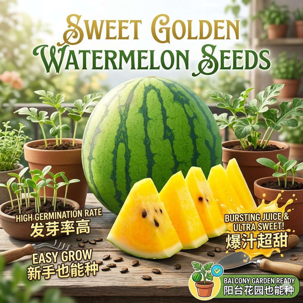 Super Sweet Yellow Flesh Watermelon Seeds | Grow Your Own Juicy Summer Sweetness-WR