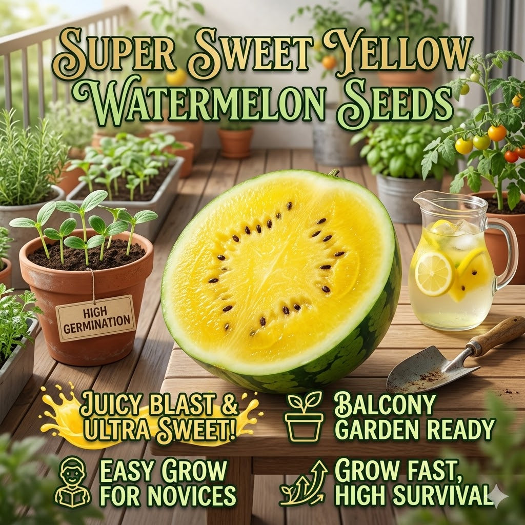Super Sweet Yellow Flesh Watermelon Seeds | Grow Your Own Juicy Summer Sweetness-WR