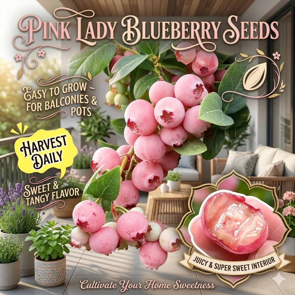 Pink Beauty Blueberry Seeds | Grow Dreamy Pink Berries at Home-ZP