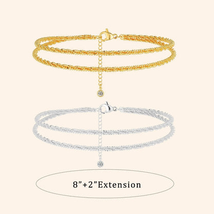 2-in-1 Luxe Glow: Waterproof 14K Gold Layered Anklet & Necklace Set-ZP