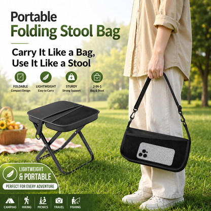 Portable Folding Stool Bag – Carry It Like a Bag, Use It Like a Seat Anywhere You Go-WR