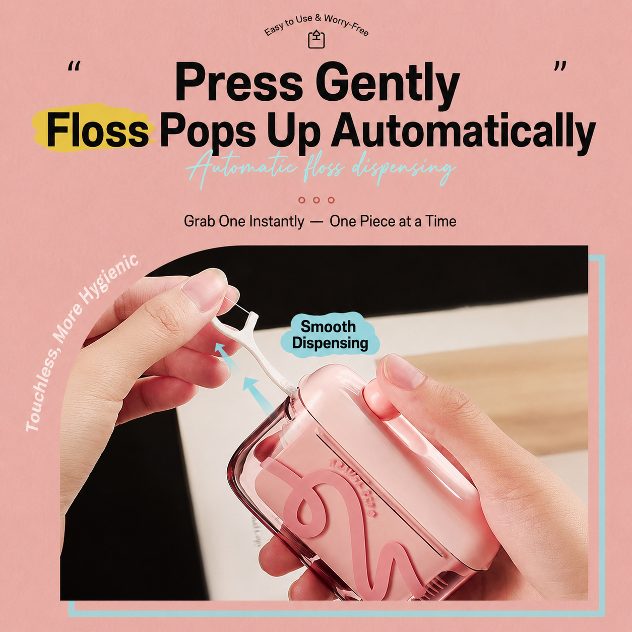 Buy 1 Floss Dispenser, Get 50 Floss Picks Free — Press Once & Stay Fresh Anywhere-WR