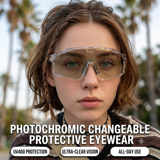 Photochromic sports glasses that adapt to sunlight automatically—ideal for cycling, running, hiking, and everyday outdoor activities-WR