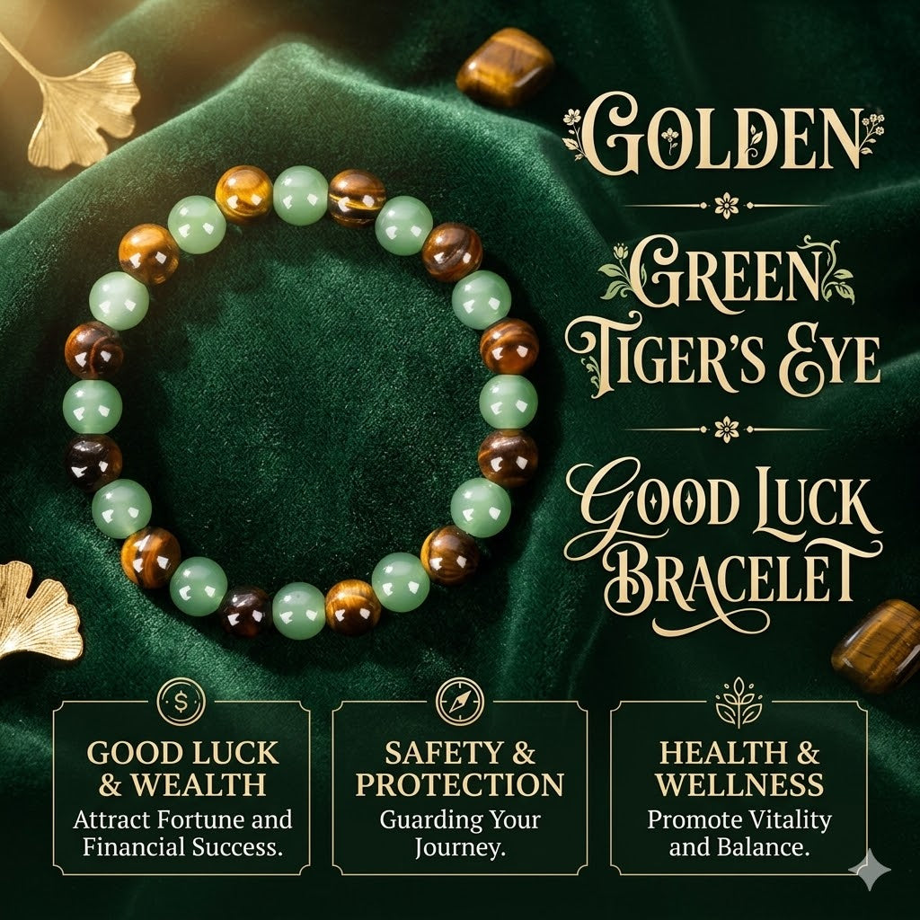 Golden Green Tiger Eye Bracelet | A Symbol of Luck, Protection & Positive Energy-ZP