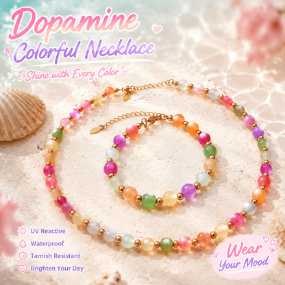 Dopamine exquisite necklace, UV-reactive waterproof necklace set-ZP