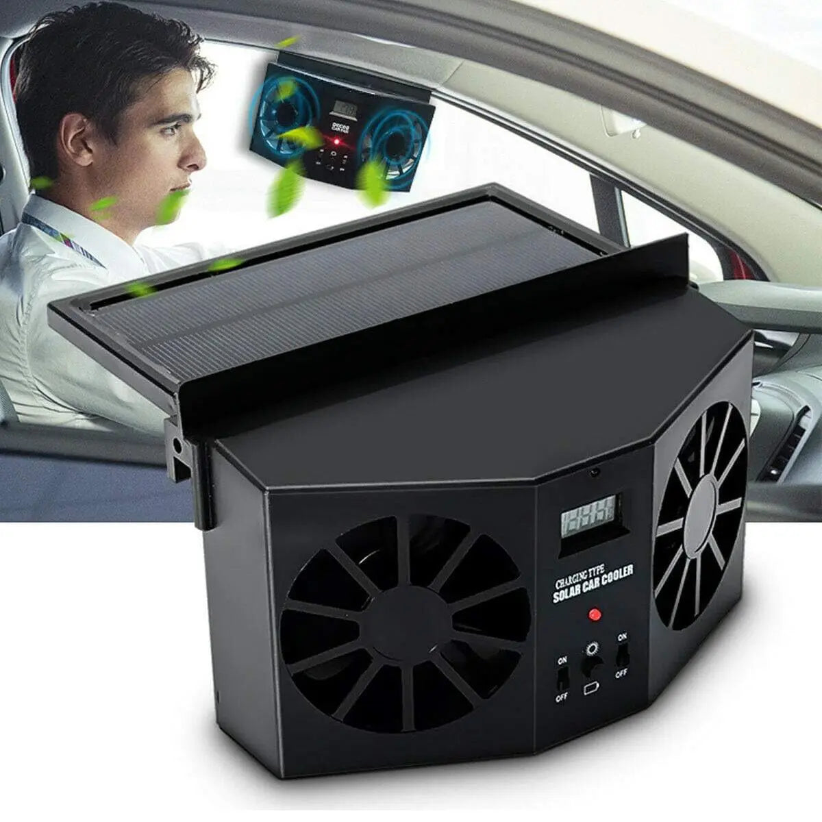 Dual Outlet Solar Car Vent Fan-ZP