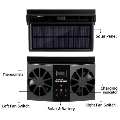 Dual Outlet Solar Car Vent Fan-ZP