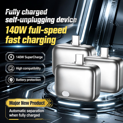 140W Type-C Auto Eject Charger | Smart Full-Charge Auto Disconnect Battery Protector, Anti Overcharge Safe Overnight Charging for Phones Laptops Tablets-ZP
