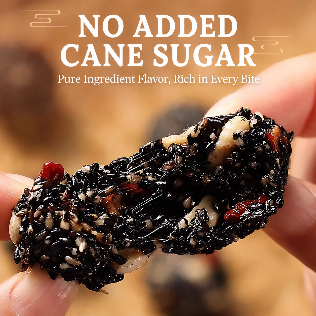Intangible Heritage 5-Treasure Black Sesame Balls – Nine-Steamed & Nine-Sun-Dried Traditional Craft & Repair Damaged Hair&Promote Sleep-WR