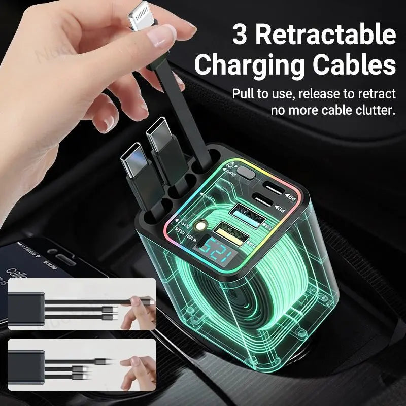 [Father's Day Gift] All-in-one power bank suitable for mobile phones, tablets and laptops, car charger, multi-function power hub-WR