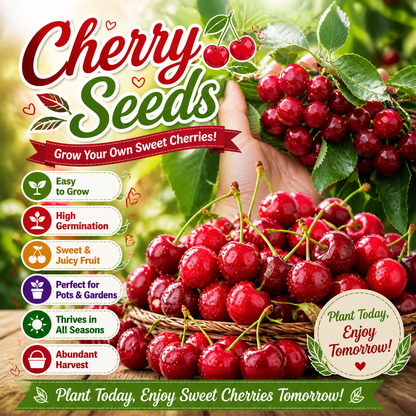 Grow Your Own Sweet & Juicy Cherries，Premium Quality Cherry Seeds for Home Gardens-ZP