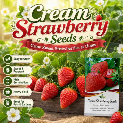 Four Seasons Easy-Grow Creamy Red Strawberry Seed - Home Container Plant-ZP