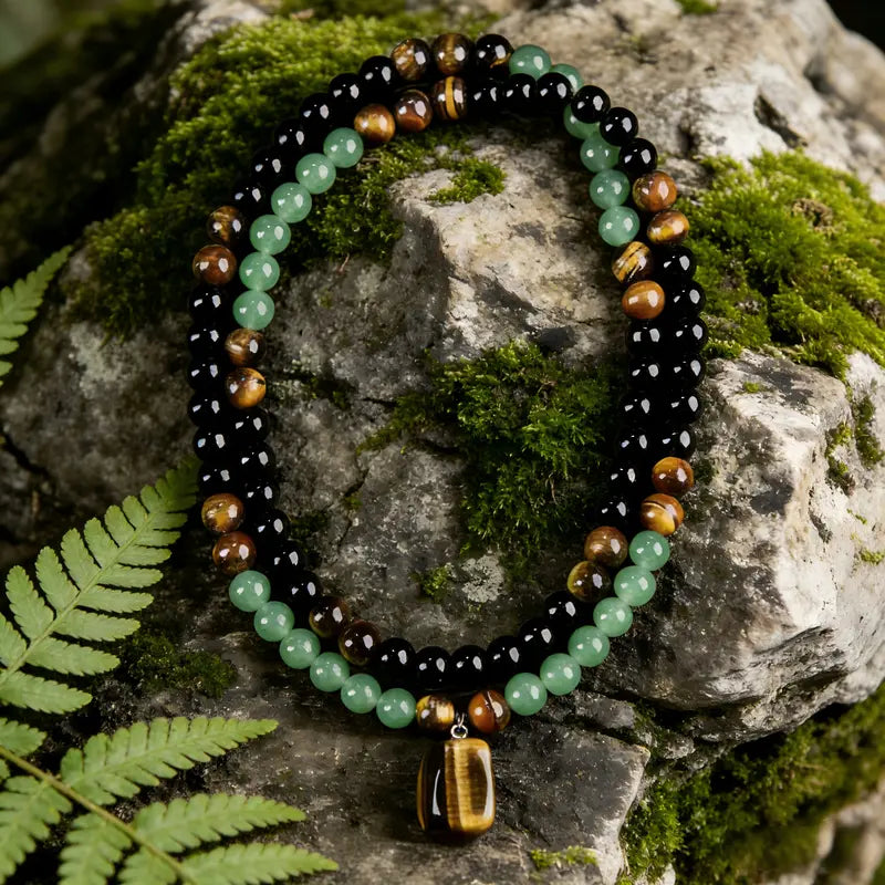 Golden Green Tiger Eye Quartz Imperial Jade Pendant Necklace — Wear Your Luck, Wealth & Protection-WR