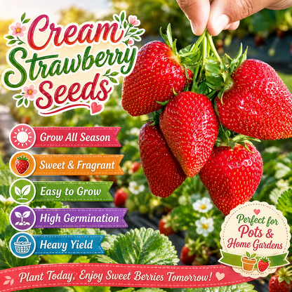 Four Seasons Easy-Grow Creamy Red Strawberry Seed - Home Container Plant-ZP