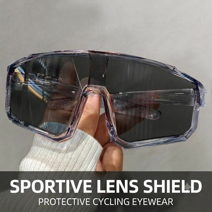 Photochromic sports glasses that adapt to sunlight automatically—ideal for cycling, running, hiking, and everyday outdoor activities-WR
