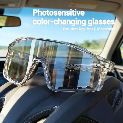 Photochromic sports glasses that adapt to sunlight automatically—ideal for cycling, running, hiking, and everyday outdoor activities-WR