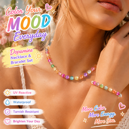 Dopamine exquisite necklace, UV-reactive waterproof necklace set-ZP
