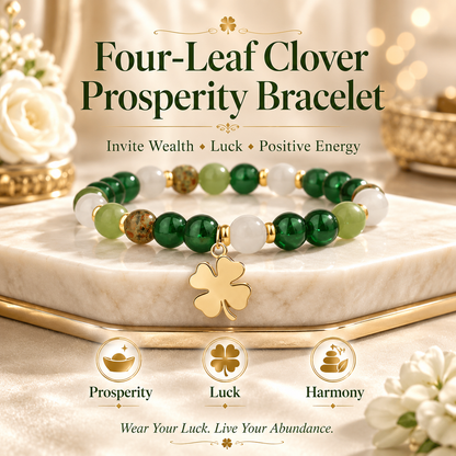 4-Leaf Clover Fortune Bracelet Carry Luck, Beauty, and Positive Energy Every Day-ZP
