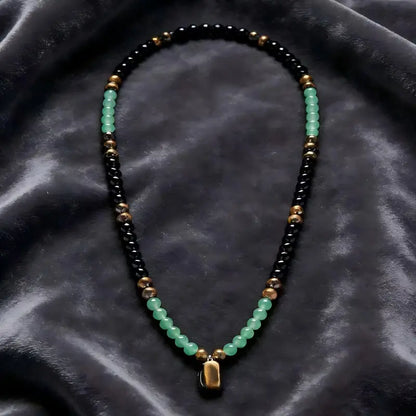 Golden Green Tiger Eye Quartz Imperial Jade Pendant Necklace — Wear Your Luck, Wealth & Protection-WR