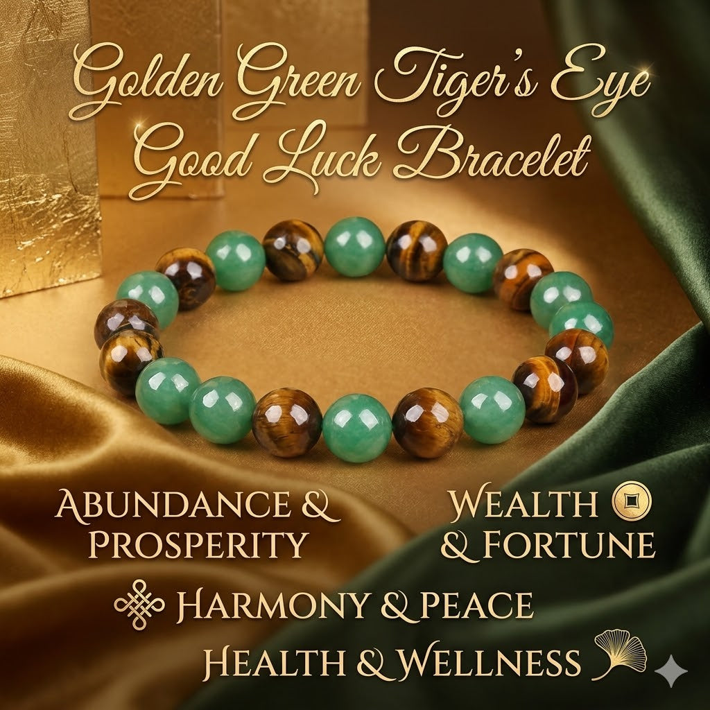 Golden Green Tiger Eye Bracelet | A Symbol of Luck, Protection & Positive Energy-ZP