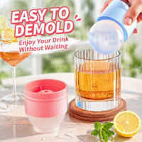 Silicone ice ball mold - pink - 3 pieces