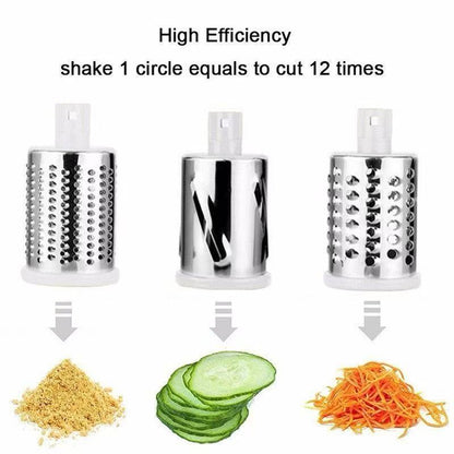 Make Fresh Salads, Shredded Veggies & Meal Prep Faster — Get 3 Interchangeable Blades FREE With Your Rotary Vegetable Slicer - WR