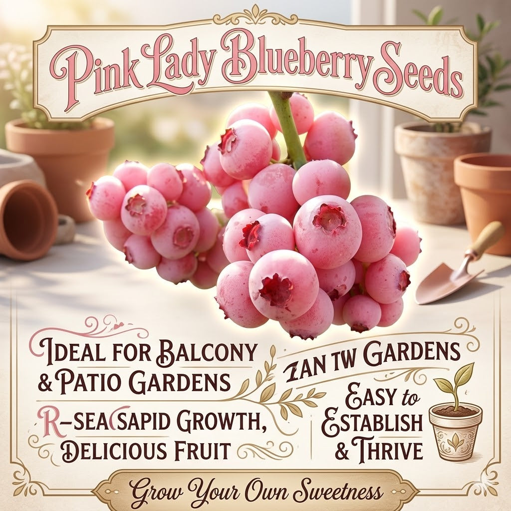 Pink Beauty Blueberry Seeds | Grow Dreamy Pink Berries at Home-ZP