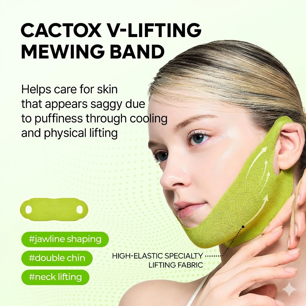 Cactus Lifting Wrap Mask –Cactus Cooling Reduce Puffiness & Pore Tightening for Visible Pore Care Skin Repair-WR