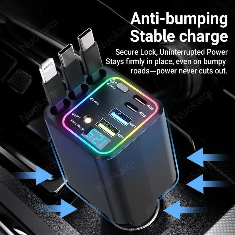 [Father's Day Gift] All-in-one power bank suitable for mobile phones, tablets and laptops, car charger, multi-function power hub-WR