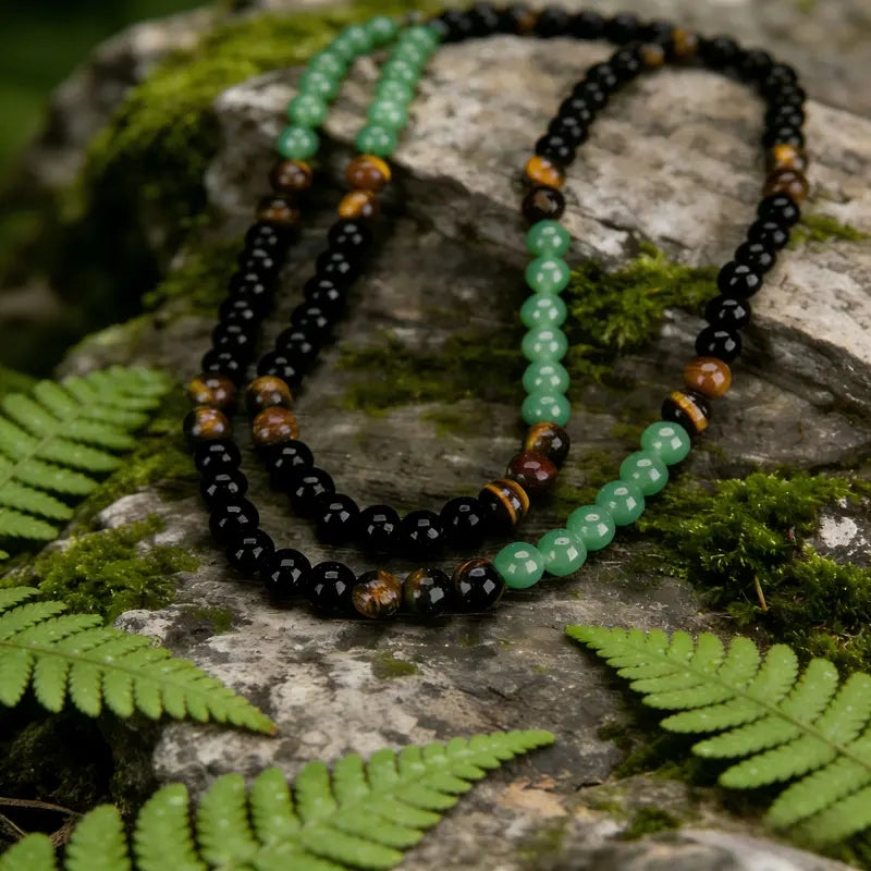 Golden Green Tiger Eye Quartz Imperial Jade Pendant Necklace — Wear Your Luck, Wealth & Protection-WR