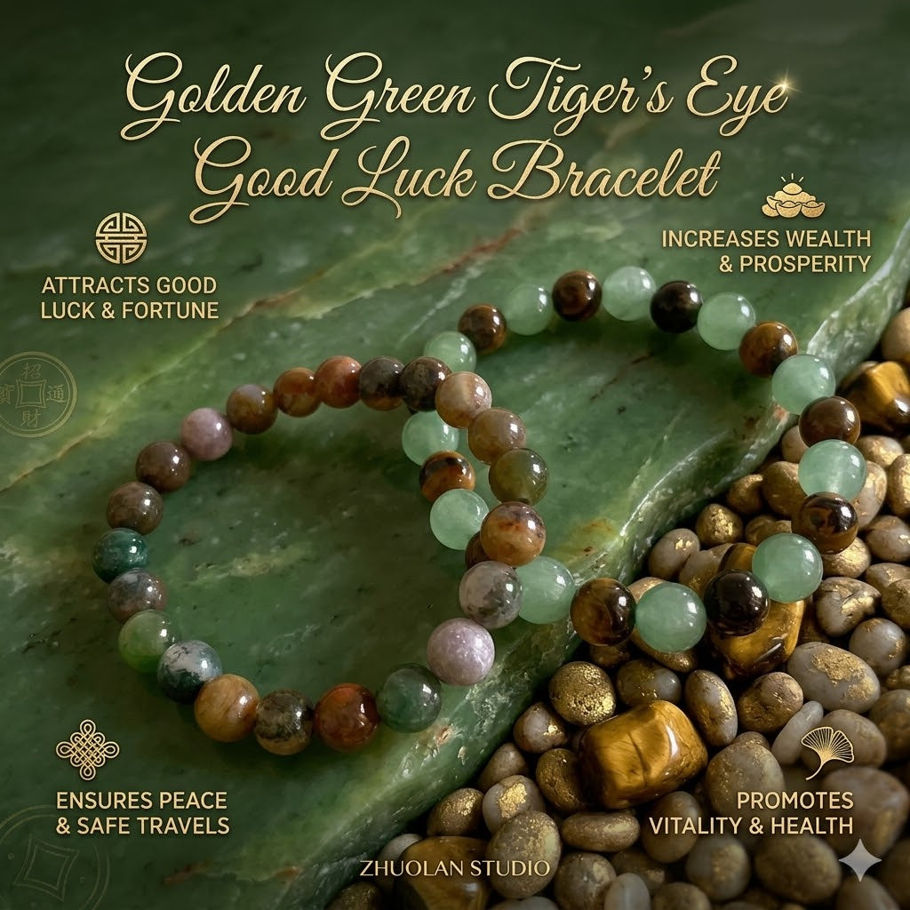 Golden Green Tiger Eye Bracelet | A Symbol of Luck, Protection & Positive Energy-ZP